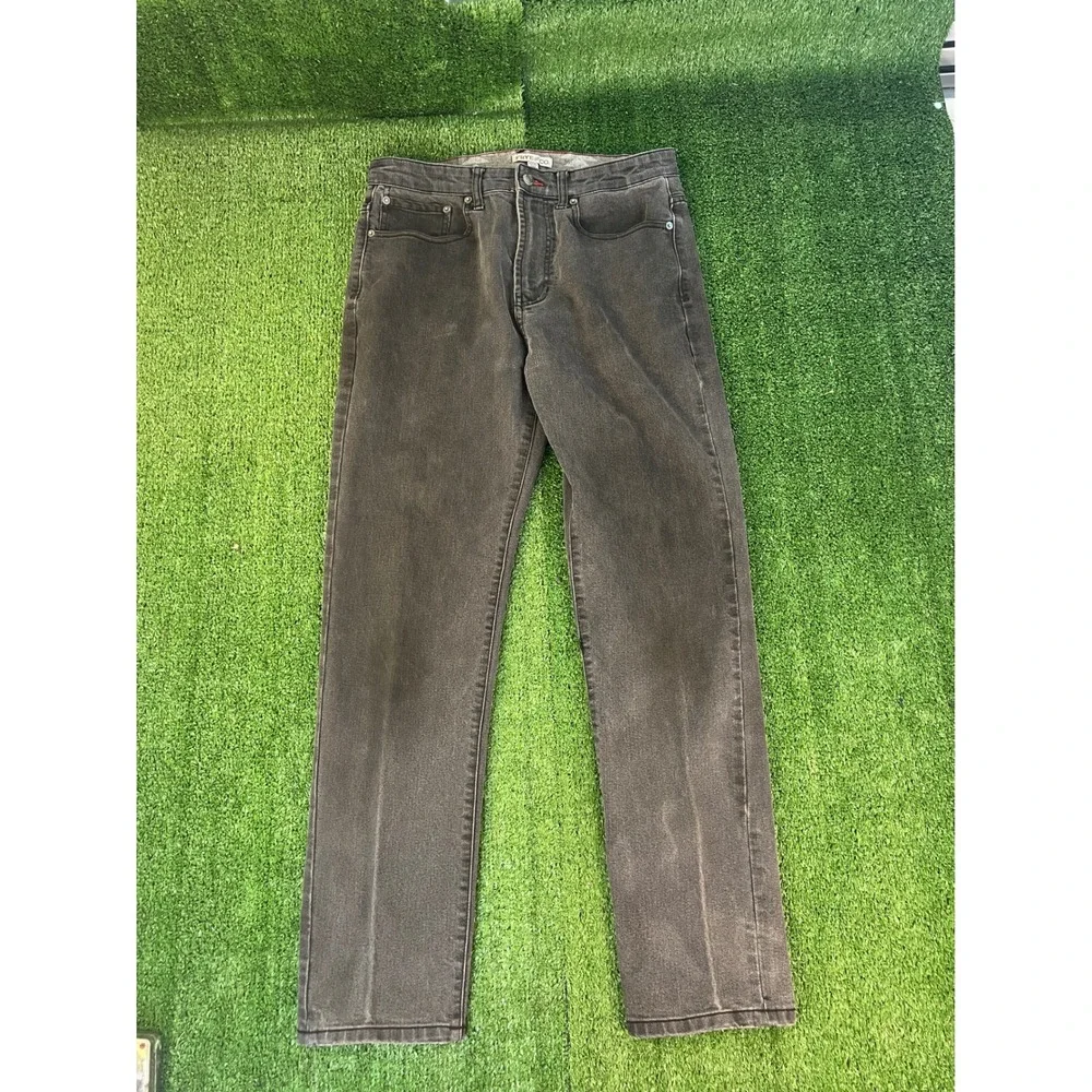 Frye and Co Mens Straight Leg Jeans Faded Black Stretch Denim 32x30